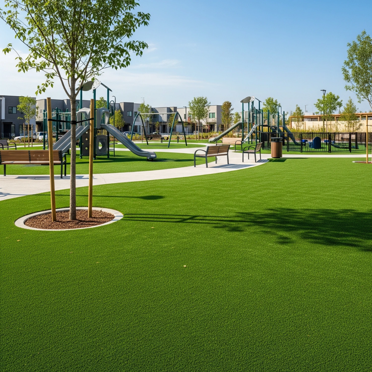 صورة توضيحية لمزايا العشب الصناعي