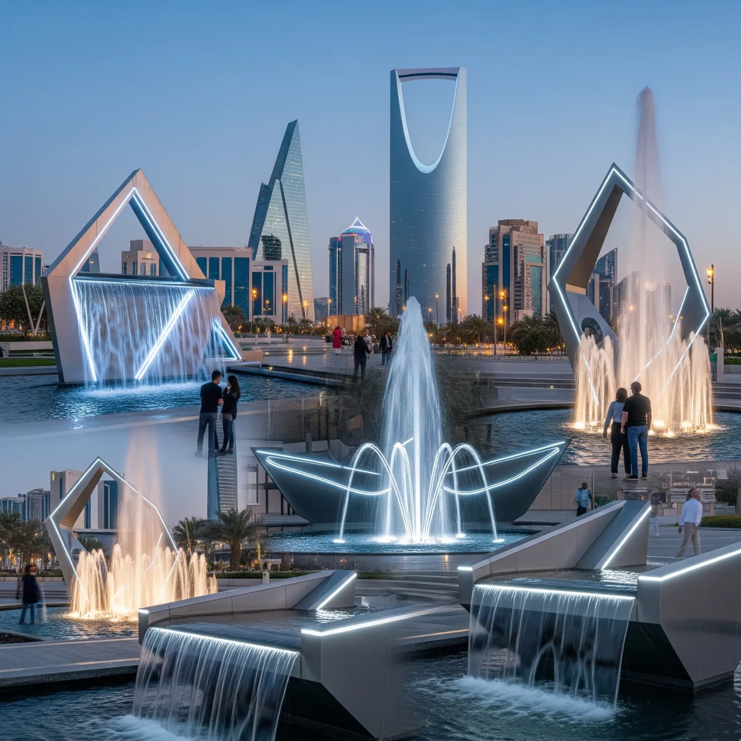 مجموعة من الشلالات والنوافير الحديثة