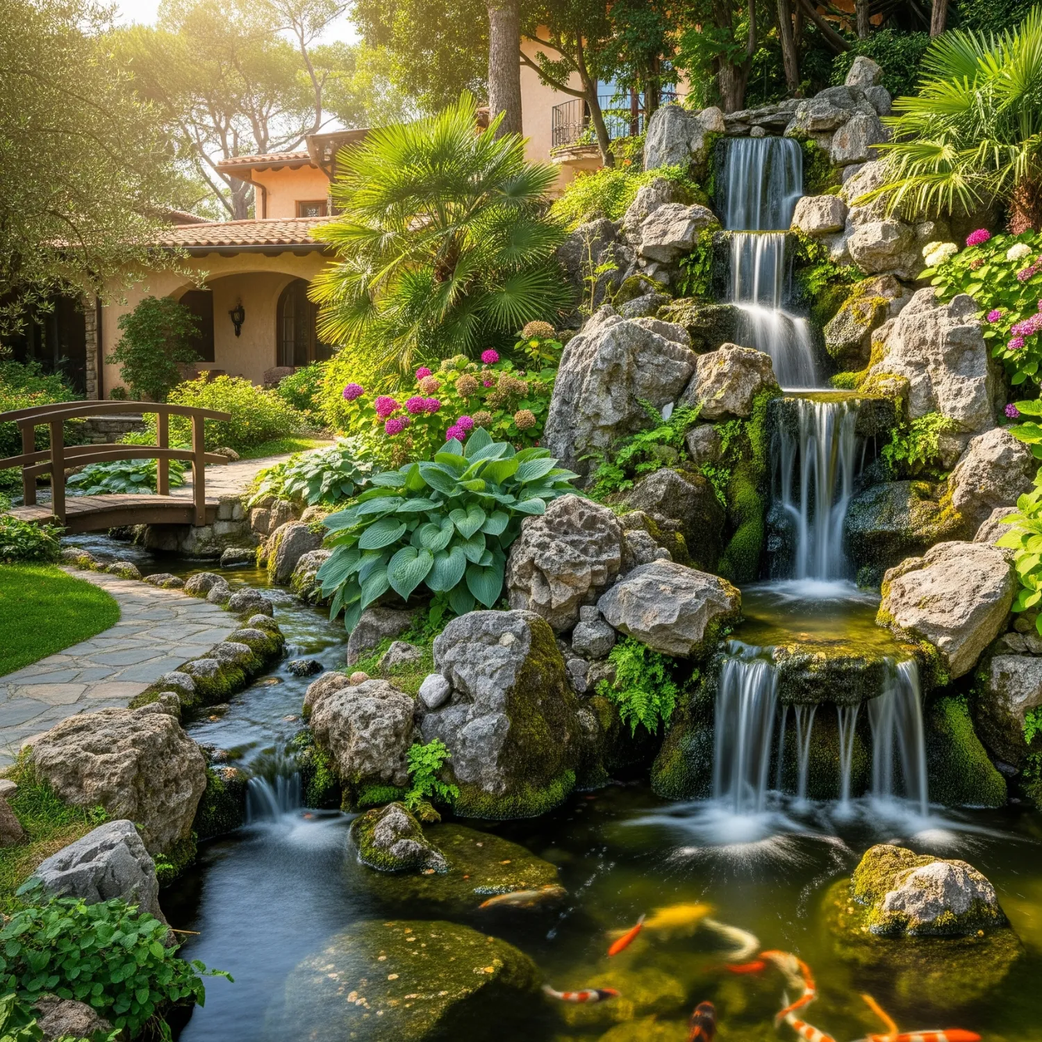 شلال من الحجر الطبيعي